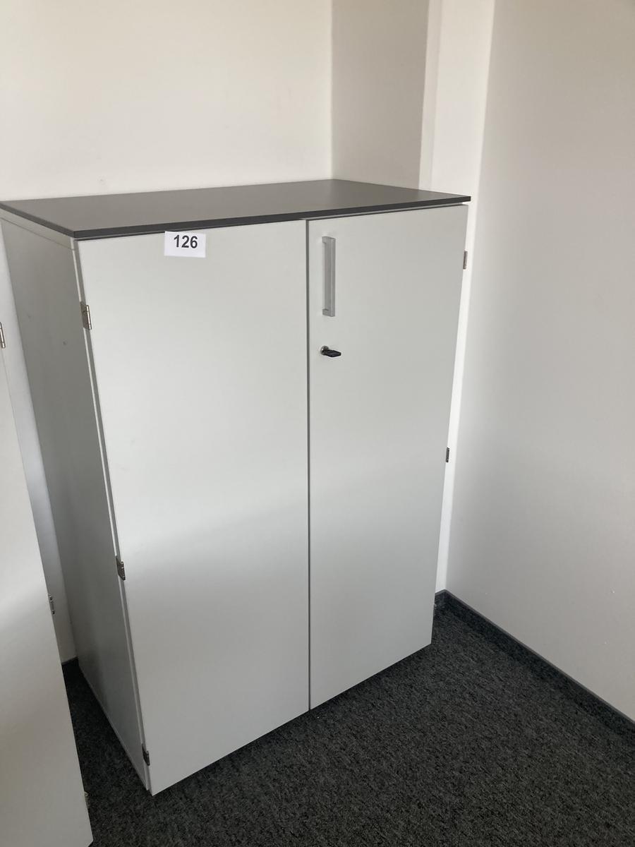 Aktenschrank, 3 Ordnerhöhen, Maße: ca. 80 x 45 x 115 cm